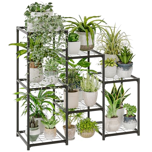 Bamworld Plant Stand Indoor Outdoor Wood Plant Rack 3 Tier Ladder D51744