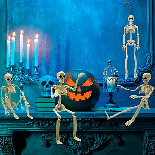 Life Size Skeleton with Posable Joints for Halloween Decor R4204