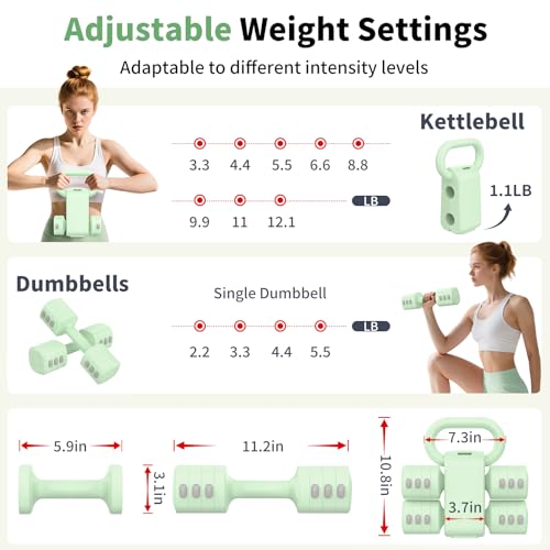 2-in-1 Adjustable Dumbbells Set for Home Gym Exercise H9792