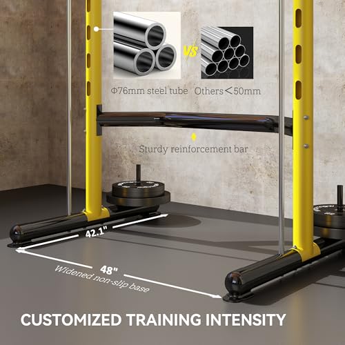 Soozier Squat Rack with Pull-Up Bar, Adjustable Power Rack for Home Gym I377