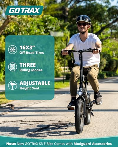 Gotrax S3 Electric Bike, 750W Peak Motor, 25 Miles Range, Folding Fat Tire E-Bike B18421