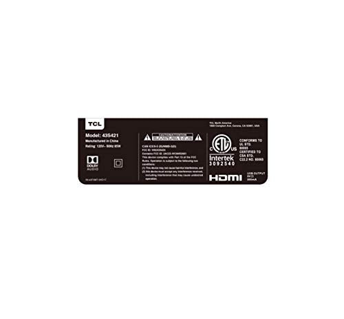 TCL 43S425 43 Inch 4K Ultra HD Smart ROKU LED TV F2207