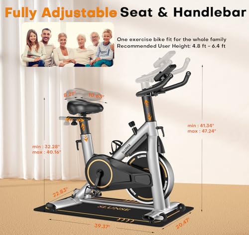 Adjustable Magnetic Exercise Bike for Home with App Compatible H403081
