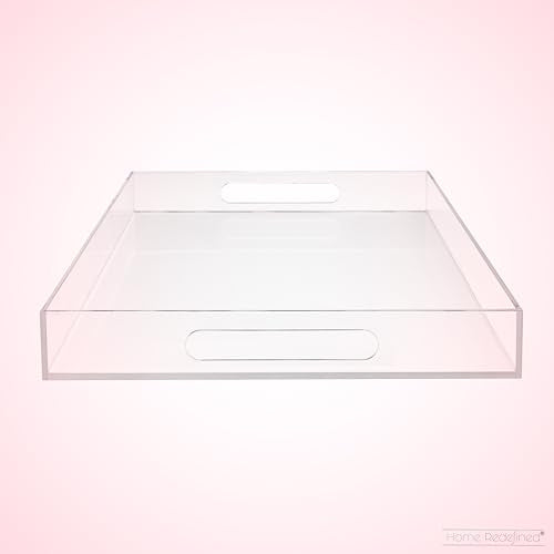 White Marble Faux Leather Decorative Tray with Handles D972626