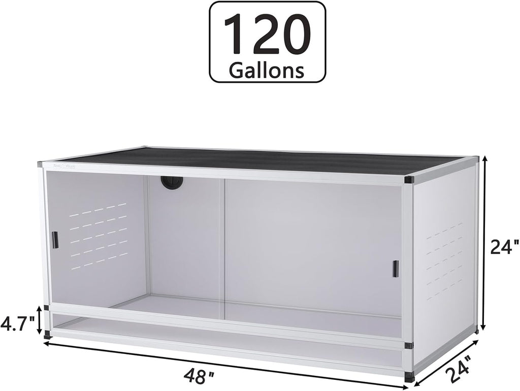 Reptile Terrarium 120 Gallon PVC Enclosure for Bearded Dragon Gecko Lizard Snake U306936