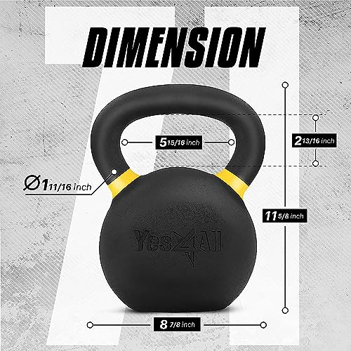 Yes4All Powder Coated Cast Iron Kettlebell Weight Set for Home Gym N15817