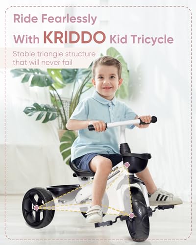 KRIDDO Kids Tricycle for Toddlers Age 2-5 Years, Blue P72011
