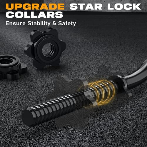 47" EZ Curl Bar Weight Lifting Bar with Star Collars U2209
