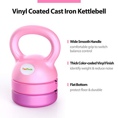 TopMade Adjustable Cast Iron Kettlebell Set for Home Gym Workout C247925