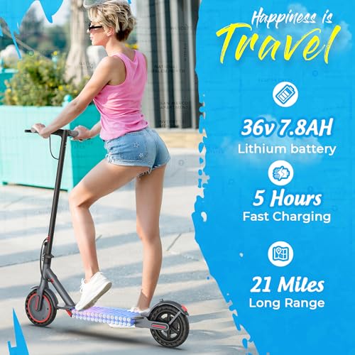 Electric Scooter with 10" Solid Tires, 500W Motor, 22 Miles Range, Folding D4827