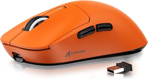 ATTACK SHARK X3 Wireless Gaming Mouse, 49g Ergonomic, PAW3395 26K DPI, White C238377
