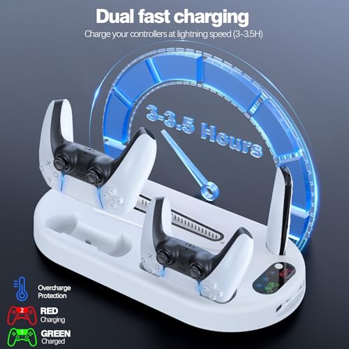 AMZDM Cooling Station PS5 Slim Stand with Charging for PS5 Pro & Slim Y61242