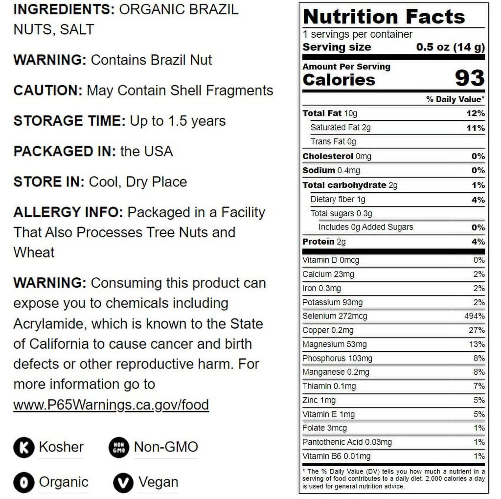 Organic Dry Roasted Brazil Nuts with Himalayan Salt, 4 Pounds by Food to Live U1012