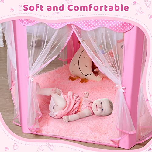 Monobeach Princess Tent Girls Large Playhouse with Star Lights L847553