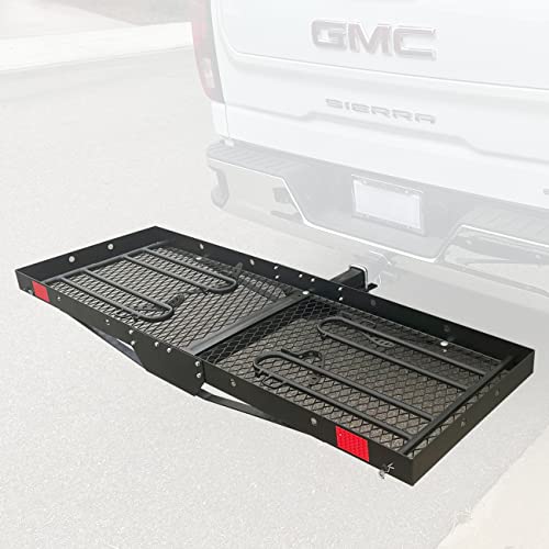 MaxxHaul 50641 60" x 20" 500 lb. Hitch Mount Cargo Carrier and 2 Bike Rack Z468
