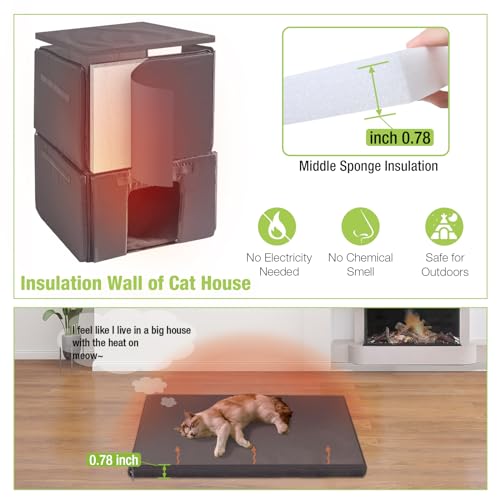 Outdoor Feral Cat House 2 Story Waterproof Shelter S95230