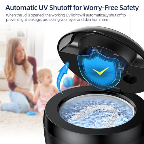 Ultrasonic Retainer Cleaner for Dentures, Mouth Guards, Braces, Jewelry, 200ML, 45kHz X607