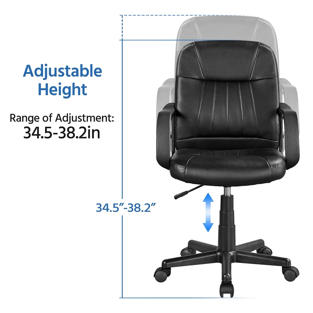 Yaheetech Adjustable Office Chair Swivel Ergonomic Computer Desk Chair with Armrest A859