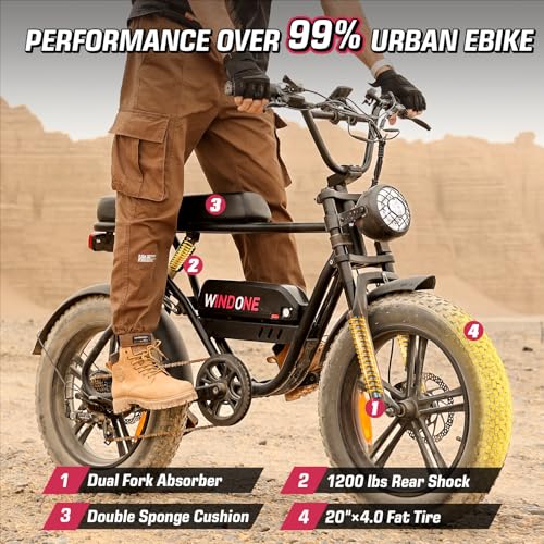 E2/K20 Electric Bike for Adults, 48V 13Ah/15Ah, 750/1000W Peak, 20"/26" Fat Tires Z839544
