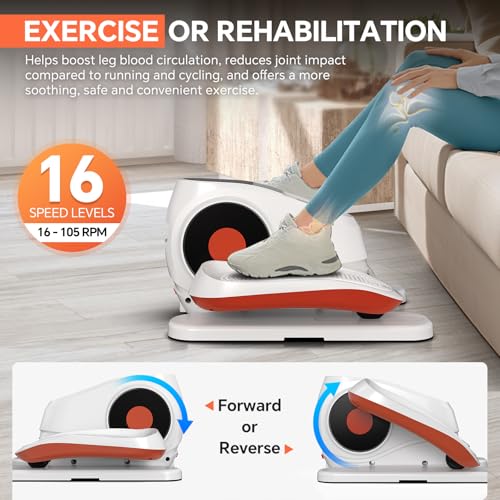 Under Desk Elliptical Machine with Remote Control, Quiet Electric Leg Exerciser L5782
