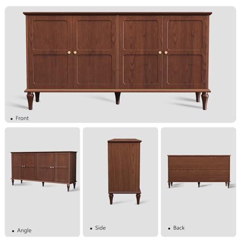 ARTPOWER Sideboard Buffet Cabinet with Storage, 58'' Mid-Century Modern, Brown M393886