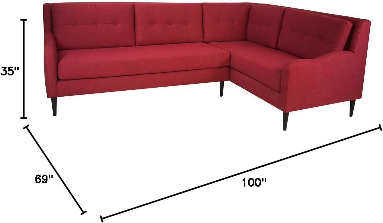 Red Mid-Century Sectional Sofa L266940