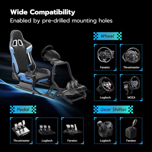ARES WING Racing Simulator Cockpit with Monitor Mount and Seat P60837