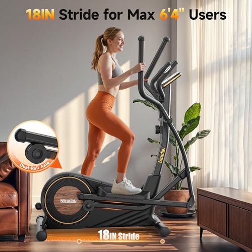 Niceday Elliptical Machine for Home, Magnetic Trainer with 16 Resistance Levels Q78334