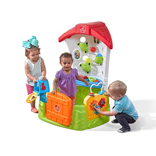 Step2 Toddler Corner House Kids Playhouse Indoor/Outdoor Playset with Kitchenette T716169