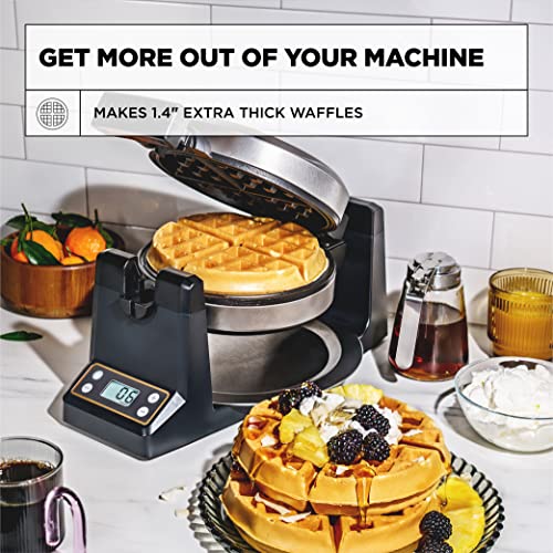 CRUX Double Rotating Belgian Waffle Maker, Nonstick Copper Plates, Stainless Steel R871