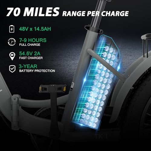MOONCOOL Electric Tricycle for Adults 350W 36V Removable Battery 7 Speeds P222040