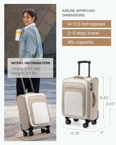 LOVEVOOK Carry On Luggage 20 Inch with Wheels and TSA Lock B345