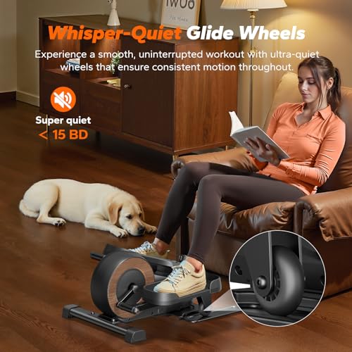 MERACH Under Desk Elliptical Machine Seated Pedal Exerciser for Seniors, 8 Resistance Levels N161530