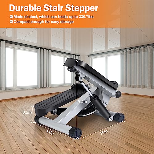 Mini Stepper with Resistance Bands, 300LBS Capacity & LCD Monitor J8144