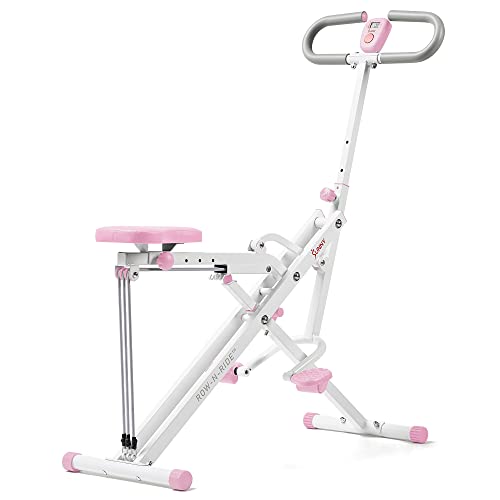 Sunny Health & Fitness Row-N-Ride Squat Assist Trainer, Foldable Home Exercise Machine G85090