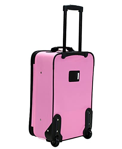 Rockland Fashion Softside Upright Luggage Set, Expandable, Pink, 2-Piece B62260
