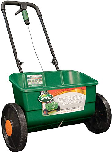 Scotts Turf Builder EdgeGuard Mini Broadcast Spreader for Seed,Fertilizer,Salt,Ice Melt, Holds up to 5,000 sq.ft. Product