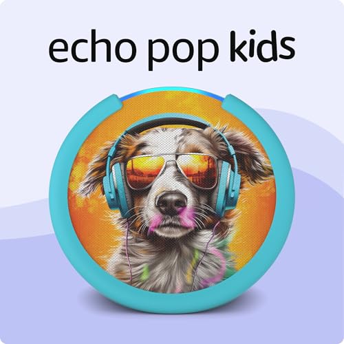 Amazon Echo Pop Kids with parental controls, includes 6 months of Amazon Kids+ F734