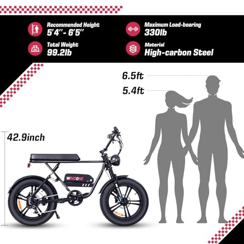 E2/K20 Electric Bike for Adults, 48V 13Ah/15Ah, 750/1000W Peak, 20"/26" Fat Tires Z839544