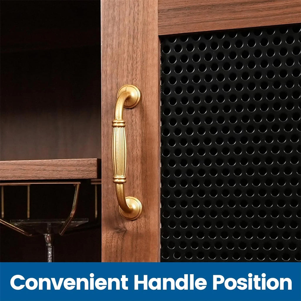 CONSDAN Bar Cabinet with Storage, Solid Walnut Hardwood Sideboard E4902