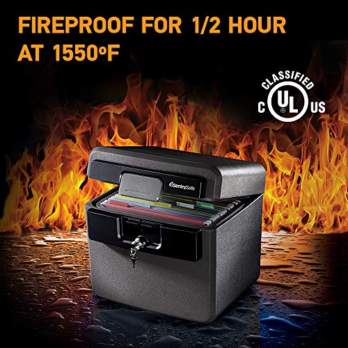 SentrySafe Black Fireproof Waterproof Safe with Key Lock, HD4100 L8676