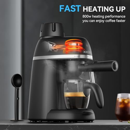 Coffee Machine 3.5 Bar Espresso & Cappuccino Maker with Steam Wand, Black W2412