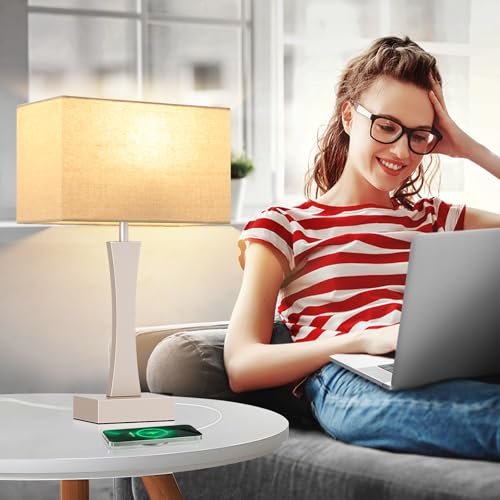 3 Way Dimmable Bedside Lamp Set of 2 with USB Ports C63781