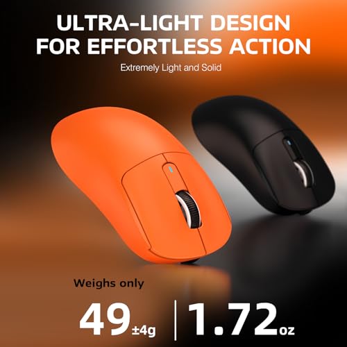 ATTACK SHARK X3 Wireless Gaming Mouse, 49g Ergonomic, PAW3395 26K DPI, White C238377