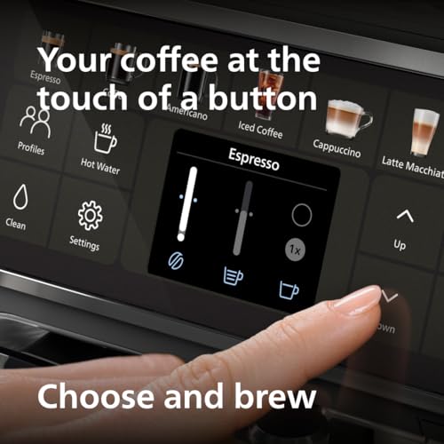 PHILIPS 4400 Series Fully Automatic Espresso Machine with LatteGo, Black Chrome D322