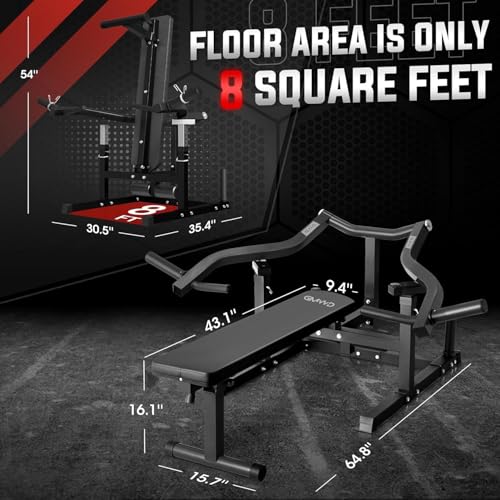 GMWD Chest Press Machine 1050LBS with Independent Converging Arms, Adjustable Bench U29223