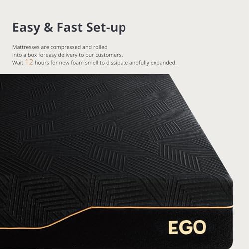 EGOHOME 14 Inch King Size Memory Foam Mattress, Cooling Copper Gel, Medium Firm L623776