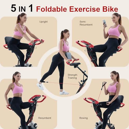 BARWING Foldable Exercise Bike for Home Workout, 350LB Capacity Z9564