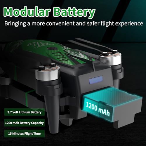 TT19 Drone with 1080P Camera for Adults, Foldable Quadcopter, Green E552