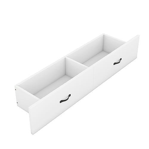 Ball & Cast Queen Size Solid Pine Murphy Bed with Charging Station, White + Walnut P2075